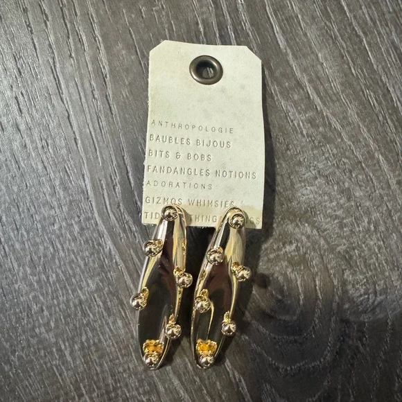 NWT Anthropologie Studded Long Drop Earrings - Picture 3 of 5